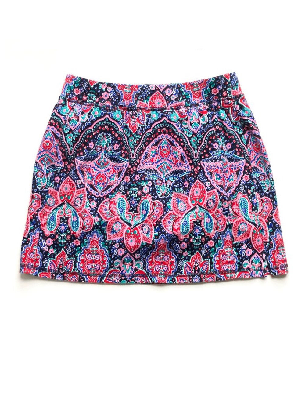 T by Talbots Stretch Cotton Skort Paisley Print